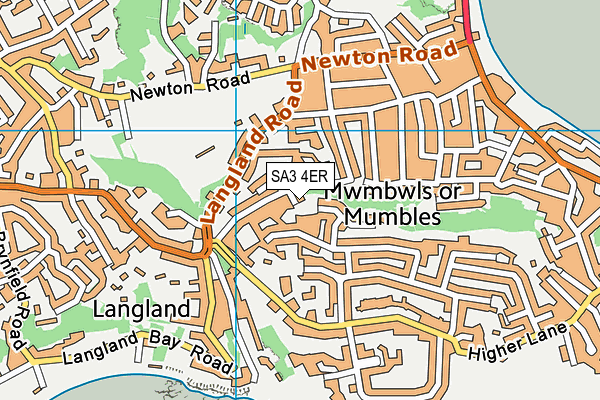 SA3 4ER map - OS VectorMap District (Ordnance Survey)