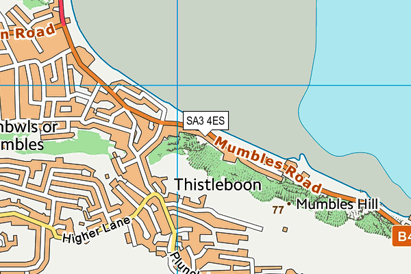 SA3 4ES map - OS VectorMap District (Ordnance Survey)