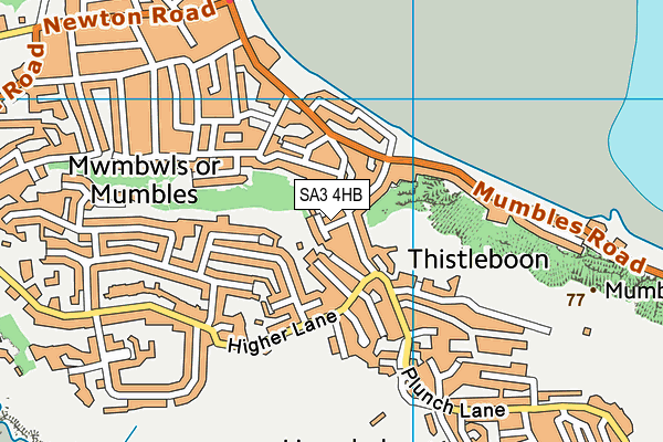 SA3 4HB map - OS VectorMap District (Ordnance Survey)