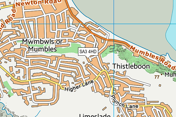 SA3 4HD map - OS VectorMap District (Ordnance Survey)