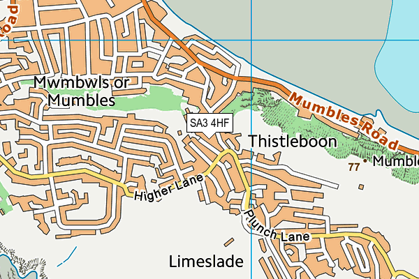 SA3 4HF map - OS VectorMap District (Ordnance Survey)