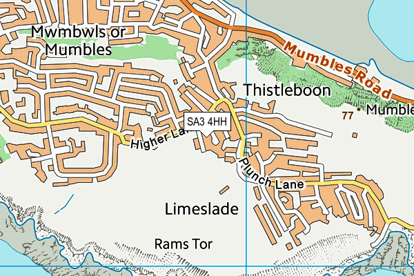 SA3 4HH map - OS VectorMap District (Ordnance Survey)