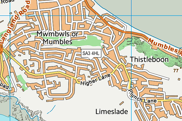 SA3 4HL map - OS VectorMap District (Ordnance Survey)