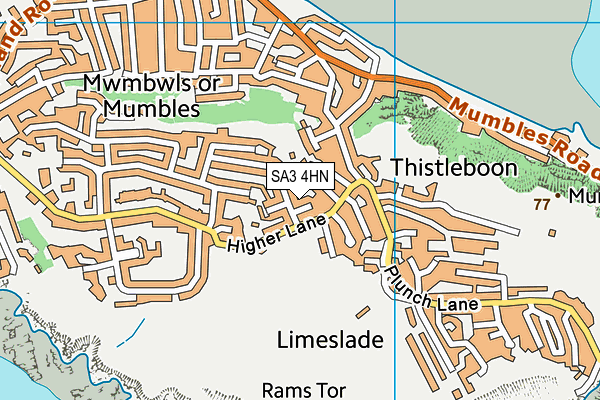 SA3 4HN map - OS VectorMap District (Ordnance Survey)