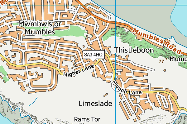 SA3 4HQ map - OS VectorMap District (Ordnance Survey)