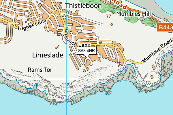 SA3 4HR map - OS VectorMap District (Ordnance Survey)