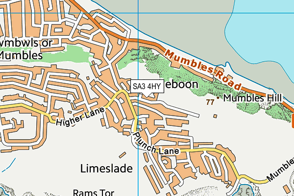 SA3 4HY map - OS VectorMap District (Ordnance Survey)