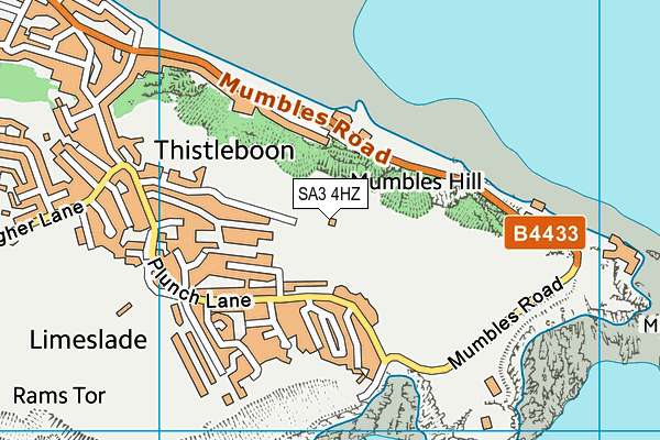 SA3 4HZ map - OS VectorMap District (Ordnance Survey)