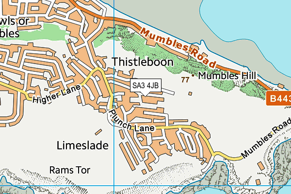SA3 4JB map - OS VectorMap District (Ordnance Survey)