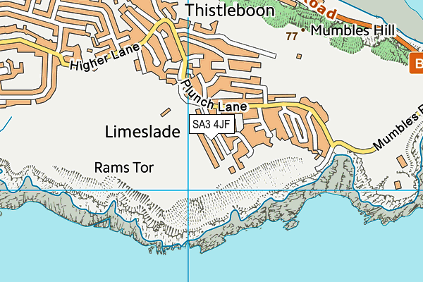 SA3 4JF map - OS VectorMap District (Ordnance Survey)