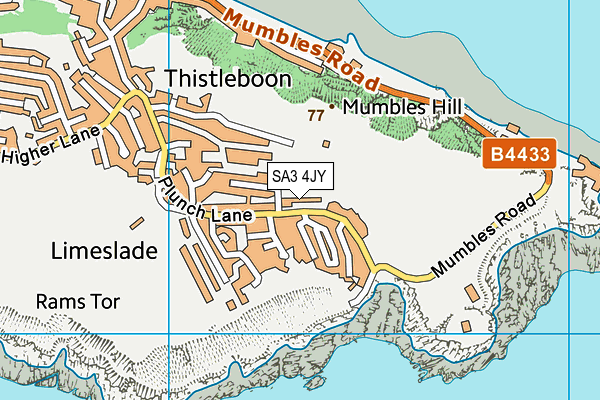 SA3 4JY map - OS VectorMap District (Ordnance Survey)