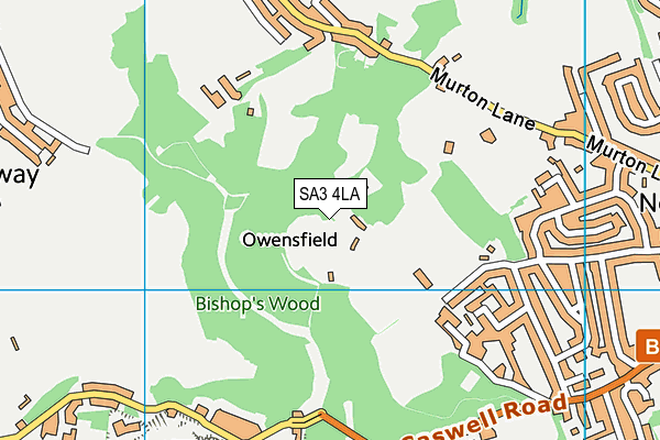 SA3 4LA map - OS VectorMap District (Ordnance Survey)