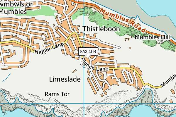 SA3 4LB map - OS VectorMap District (Ordnance Survey)