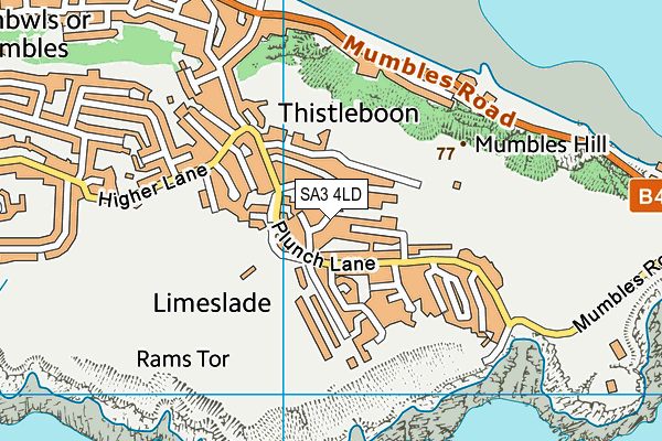 SA3 4LD map - OS VectorMap District (Ordnance Survey)