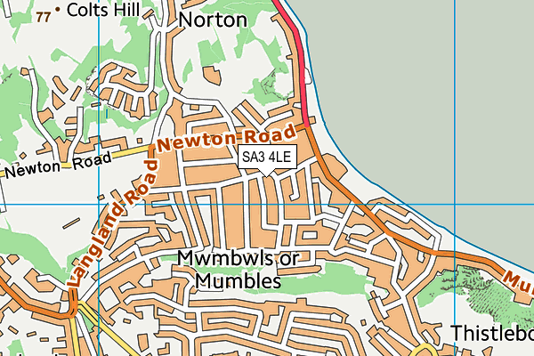 SA3 4LE map - OS VectorMap District (Ordnance Survey)