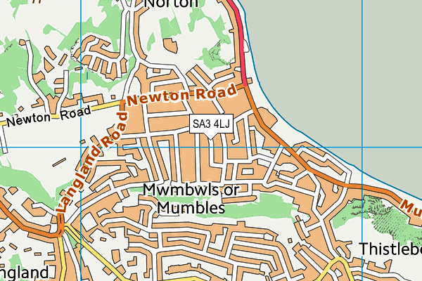 SA3 4LJ map - OS VectorMap District (Ordnance Survey)