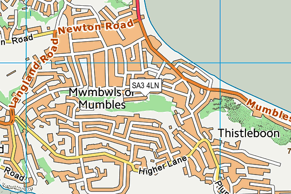 SA3 4LN map - OS VectorMap District (Ordnance Survey)