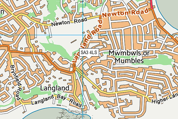 SA3 4LS map - OS VectorMap District (Ordnance Survey)