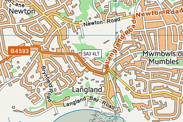SA3 4LT map - OS VectorMap District (Ordnance Survey)