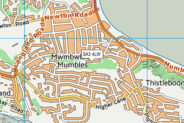 SA3 4LW map - OS VectorMap District (Ordnance Survey)