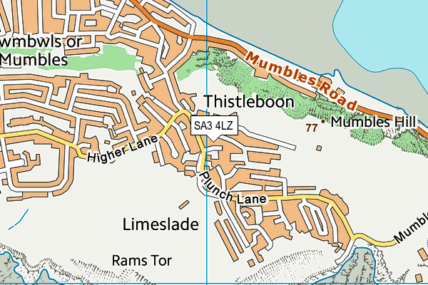 SA3 4LZ map - OS VectorMap District (Ordnance Survey)