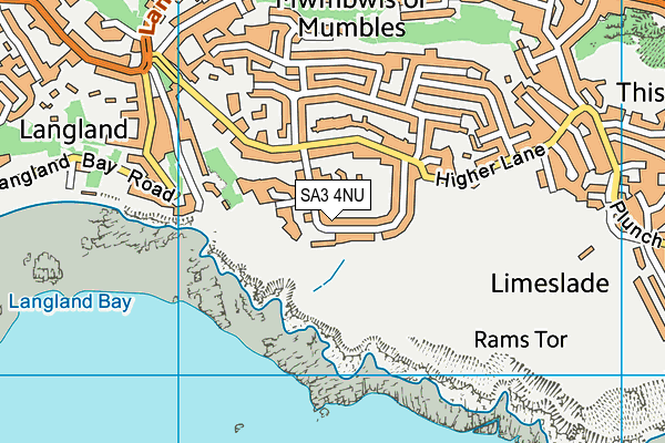 SA3 4NU map - OS VectorMap District (Ordnance Survey)