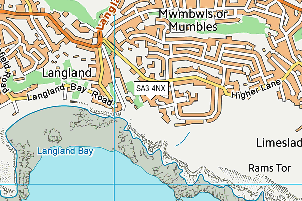 SA3 4NX map - OS VectorMap District (Ordnance Survey)