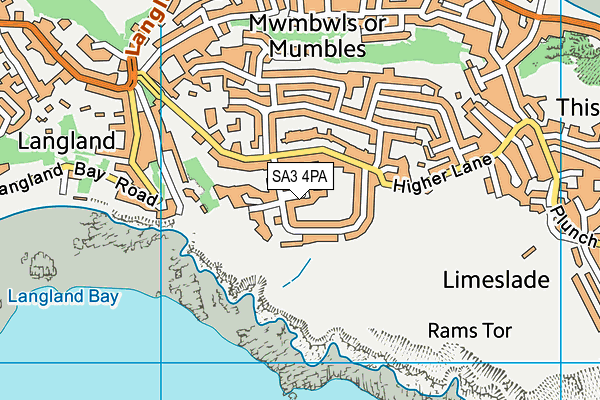 SA3 4PA map - OS VectorMap District (Ordnance Survey)