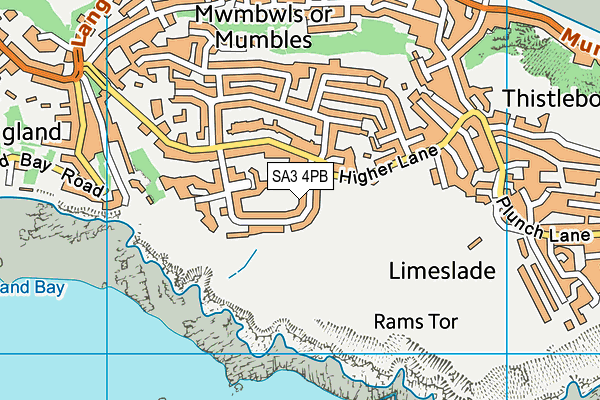 SA3 4PB map - OS VectorMap District (Ordnance Survey)
