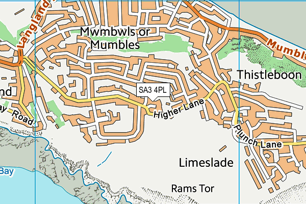 SA3 4PL map - OS VectorMap District (Ordnance Survey)
