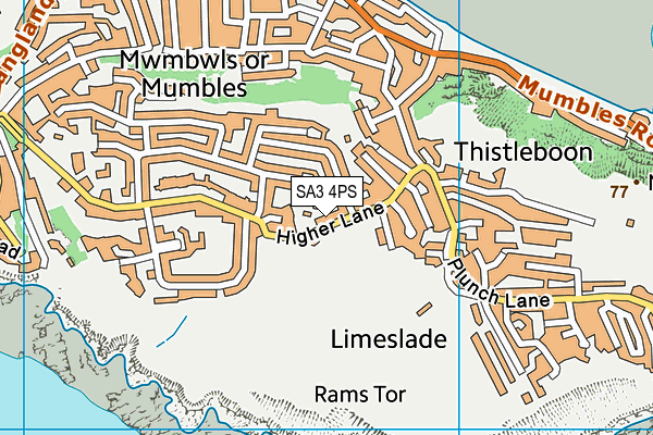 SA3 4PS map - OS VectorMap District (Ordnance Survey)