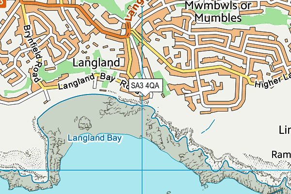 SA3 4QA map - OS VectorMap District (Ordnance Survey)