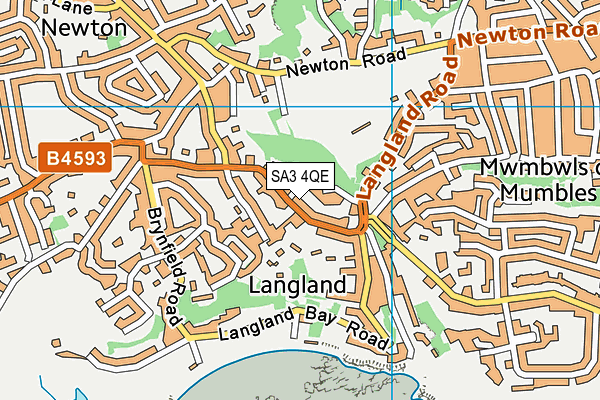 SA3 4QE map - OS VectorMap District (Ordnance Survey)