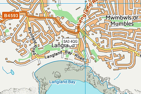 SA3 4QG map - OS VectorMap District (Ordnance Survey)
