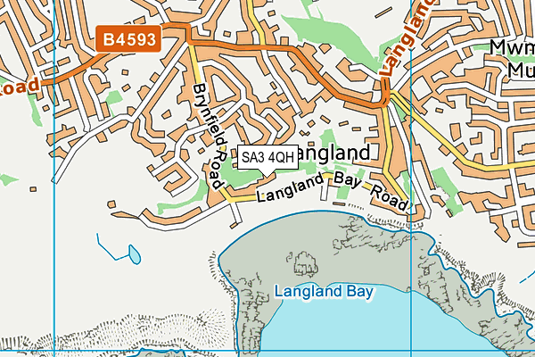 SA3 4QH map - OS VectorMap District (Ordnance Survey)