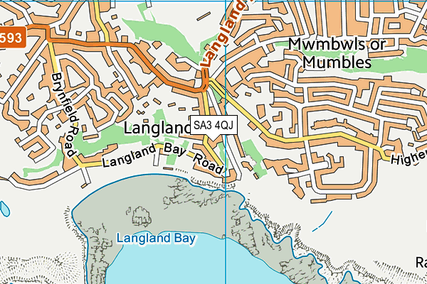 SA3 4QJ map - OS VectorMap District (Ordnance Survey)