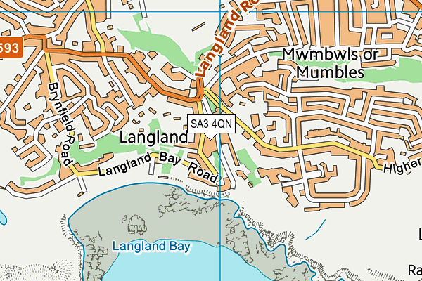 SA3 4QN map - OS VectorMap District (Ordnance Survey)