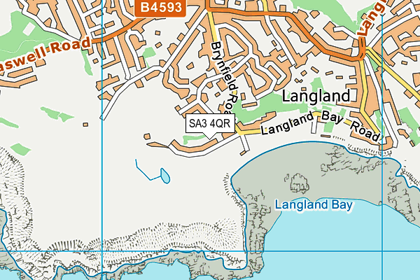 SA3 4QR map - OS VectorMap District (Ordnance Survey)