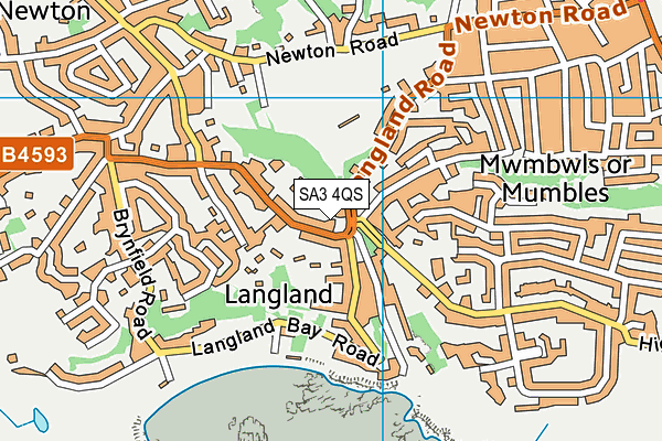 SA3 4QS map - OS VectorMap District (Ordnance Survey)