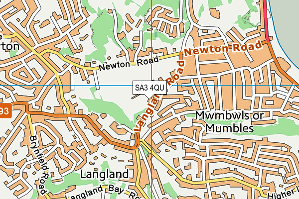 SA3 4QU map - OS VectorMap District (Ordnance Survey)