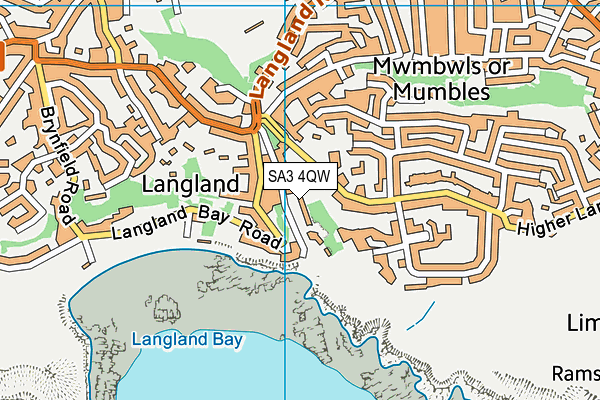 SA3 4QW map - OS VectorMap District (Ordnance Survey)