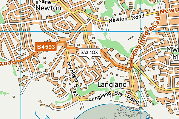 SA3 4QX map - OS VectorMap District (Ordnance Survey)