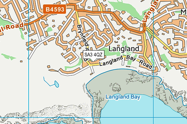 SA3 4QZ map - OS VectorMap District (Ordnance Survey)