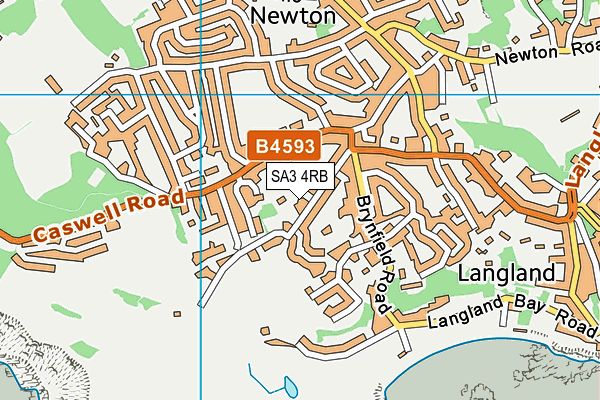 SA3 4RB map - OS VectorMap District (Ordnance Survey)