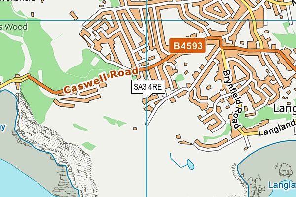 SA3 4RE map - OS VectorMap District (Ordnance Survey)