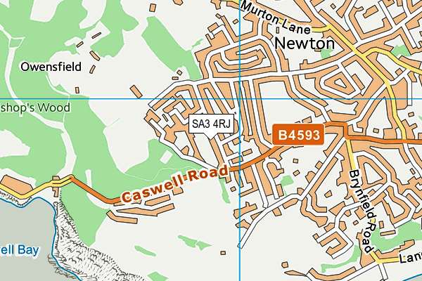 SA3 4RJ map - OS VectorMap District (Ordnance Survey)