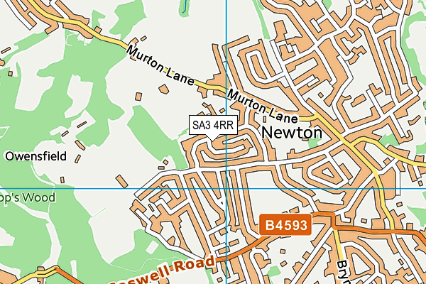 SA3 4RR map - OS VectorMap District (Ordnance Survey)