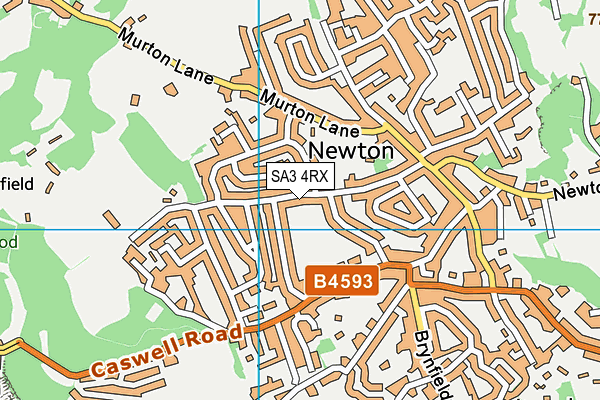 SA3 4RX map - OS VectorMap District (Ordnance Survey)