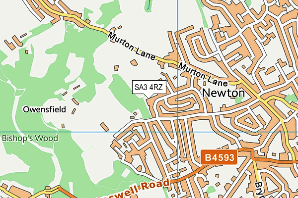 SA3 4RZ map - OS VectorMap District (Ordnance Survey)