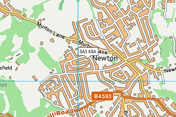 SA3 4SA map - OS VectorMap District (Ordnance Survey)